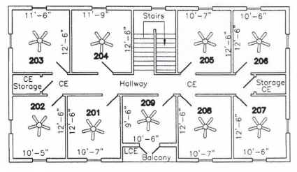 Second-floor plan for 300 Southard Street