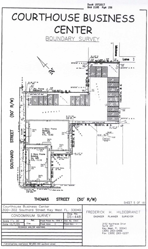Boundary survey for the Courthouse Business Center property